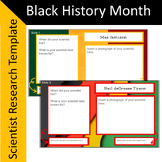 Black History Month research template for Middle School Science