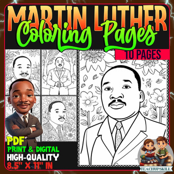 Preview of Black History - Martin Luther Mandala Coloring Pages