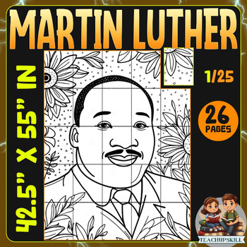 Preview of Black history - MLK collaborative poster coloring craft
