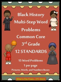Preview of Black History Multi-Step Word Problems - 3.OA.8 - CC 3rd Grade Math