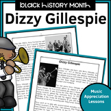 Black History Music Appreciation Worksheets | Dizzy Gillespie