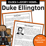 Black History Music Appreciation Worksheets | Duke Ellington