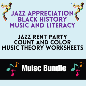 Black History Music. Literacy, Theory, Worksheets Jazz Appreciation, BUNDLE