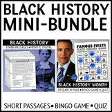 Black History Nonfiction Reading Passages and Bingo Game A