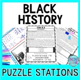 Black History PUZZLE STATIONS: Black History Month, MLK, T