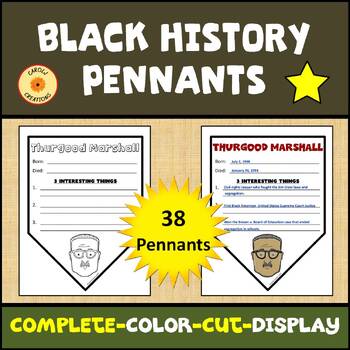 Preview of Black History Pennants Banner Influential People Research Project and Display