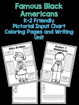 Preview of Black History Pictorial Input Coloring Pages & Writing Unit