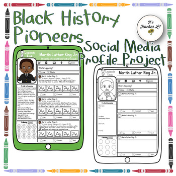 Preview of Black History Juneteenth Pioneers Social Media Profile Biography Research 4 5 6
