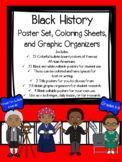 Black History Poster Set, Editable Coloring Sheets, and Gr