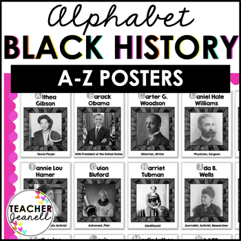 Preview of Black History Posters Alphabet - Black History Month Bulletin Board