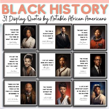 Preview of Black History Posters Black History Month Bulletin Board Inspirational Quotes