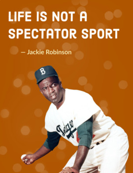  Jackie Robinson - Biography - African American Baseball Player  - NEW Classroom Poster: Themed Classroom Displays And Decoration: Posters &  Prints