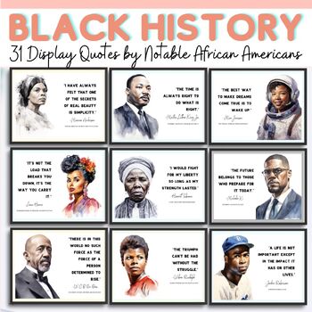 Preview of Black History Posters For Black History Month Bulletin Board Display Quotes