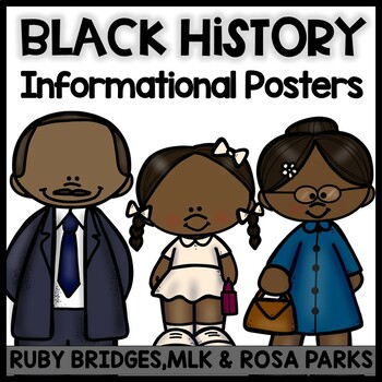 Preview of Black History Posters | Martin Luther King, Rosa Parks & Ruby Bridges Flashcards