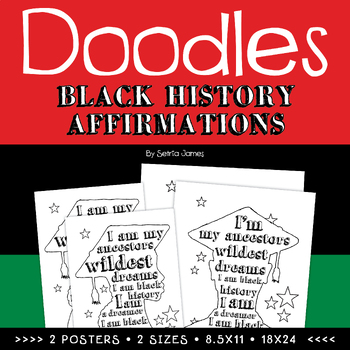 Preview of Black History Printable Coloring Sheets Positive Affirmations Black History Mont