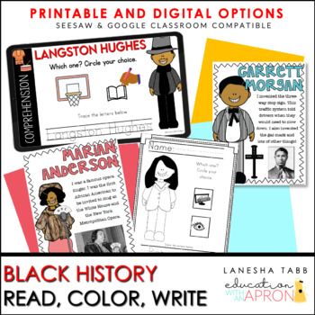 Preview of Black History Printables NOW DIGITAL!