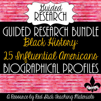 Preview of Black History Profiles Guided Research--Bundle of 25 profiles
