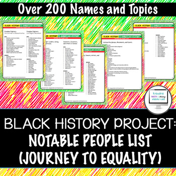 Preview of Black History Project - Notable People List (Journey to Equality)