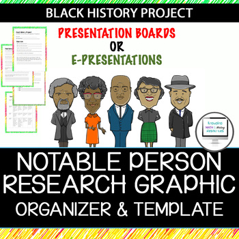 Preview of Black History Project- Person Research Board or E-Presentation Graphic Organizer