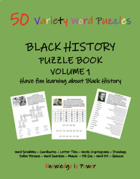Preview of Black History Puzzle Book Volume I