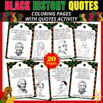 Preview of Black History Quotes.Coloring Pages with Quotes Activity.