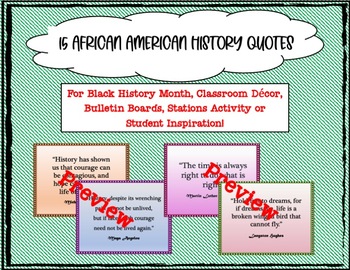 Preview of Black History Quotes Posters Activity