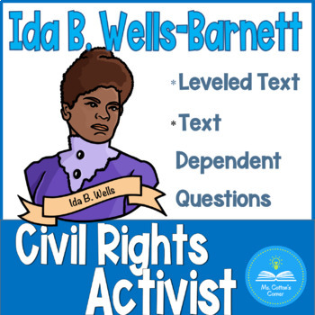 Preview of Black History Month - Reading Comprehension Passage, Vocabulary, Ida B. Wells