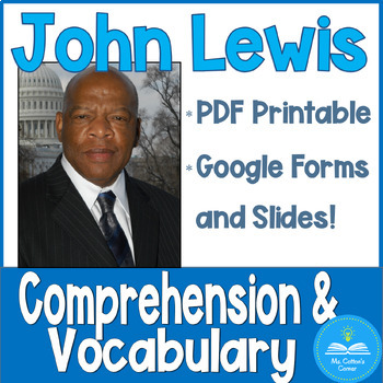 Preview of Black History Month - Reading Comprehension Passage, Vocabulary, John Lewis