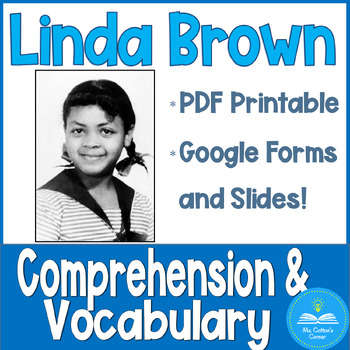 Preview of Black History Month - Reading Comprehension Passage, Vocabulary, Linda Brown