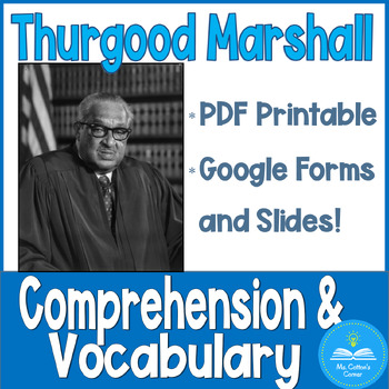 Preview of Black History Month - Reading Comprehension, Vocabulary, Thurgood Marshall FREE