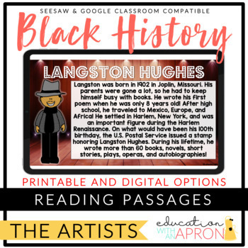 Preview of Black History Reading Printables: Artists... NOW DIGITAL!