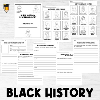 Preview of Black History Research | Black History Worksheets |U.S. African American History