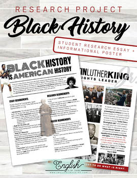 Preview of Black History Research Essay + Digital Poster Project
