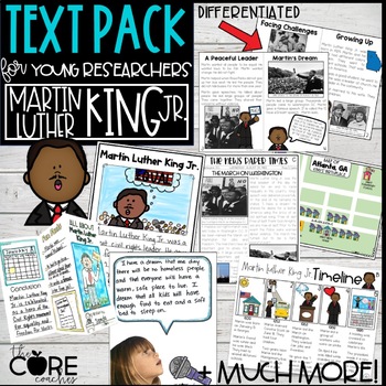 Preview of Black History Research Project - Martin Luther King Jr. Printable Easy Readers