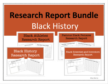 Preview of Black History Research Report Bundle