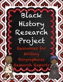Black History Research Report Project with Quote Cards