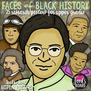 Preview of Black History Research Reports Upper Grades | Posters of Each Figure Included