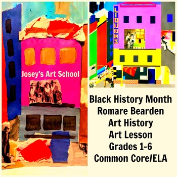 Preview of Black History Romare Bearden Art Lesson Grade 1-6 Painting Lesson Common Core
