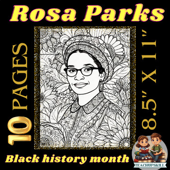 Preview of Black History -Rosa Parks Mandala Coloring Pages