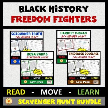 Preview of Black History  Scavenger Hunt BUNDLE  Douglass, Tubman, Truth, Parks