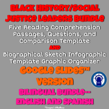Preview of Black History/Social Justice Bilingual Bundle for Google Slides™