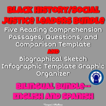 Preview of Black History/Social Justice Money-Saving Bilingual Bundle