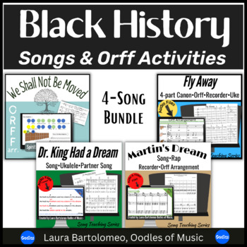 Preview of Black History Songs and Orff Activities Music BUNDLE | Rap, Spiritual, Classics