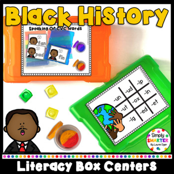 Preview of Black History Themed Literacy Box Centers For Kindergarten