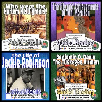 Preview of Black History Trailblazers BUNDLE Jackie Robinson Toni Morrison Tuskegee Airmen