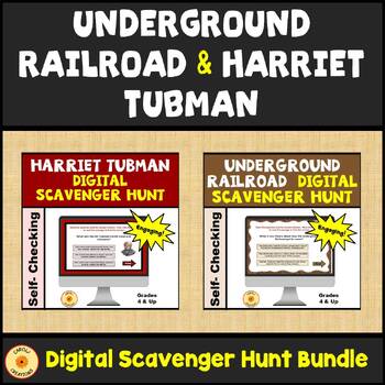 Preview of Black History Underground Railroad and Harriet Tubman Digital Scavenger Hunts