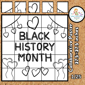 Black History Valentine Month Bulletin Board Collaborative Coloring ...
