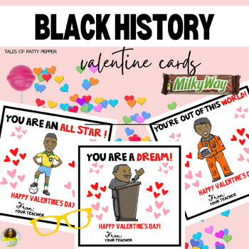 Preview of Black History Valentine's Day Cards for Students