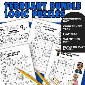 Preview of Black History  Leap Year Valentines Groundhog Day Chinese New Year Logic Puzzle
