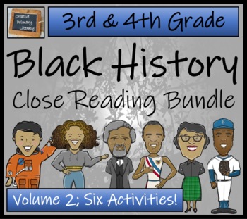 Preview of Black History Volume 2 Close Reading Comprehension Bundle | 3rd & 4th Grade